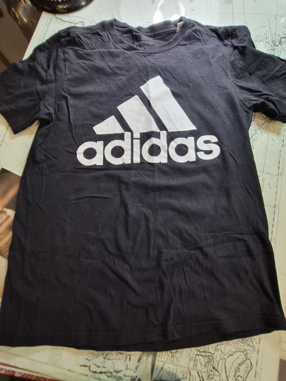 Adidas Black Tee with White Logo